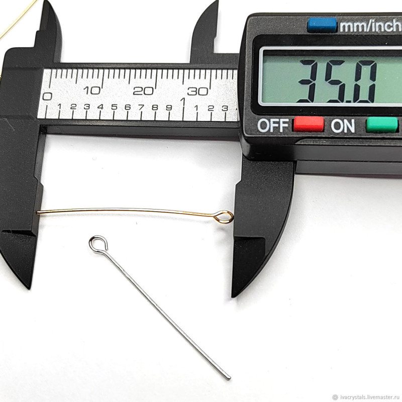 Пины жёсткие с петелькой 35 мм, 10 штук