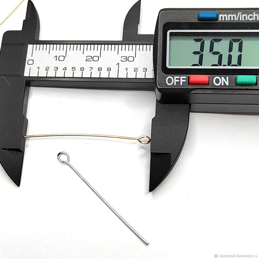 Пины жёсткие с петелькой 35 мм, 10 штук