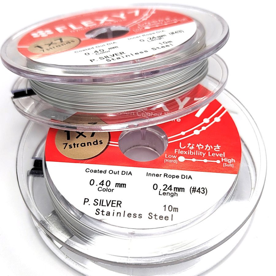 0,4 мм Японский Тросик Flexy ювелирный, цвет Белый Катушка