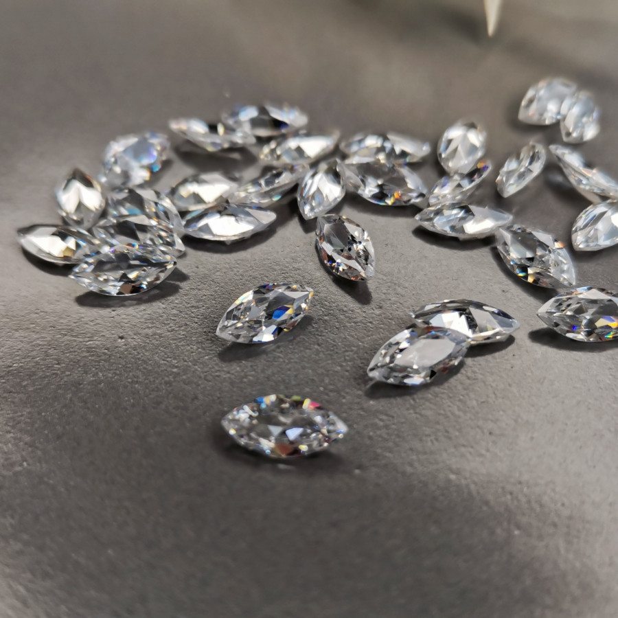 Фианиты Маркиз прозрачные Crystal 8х4 мм, 10 ШТУК