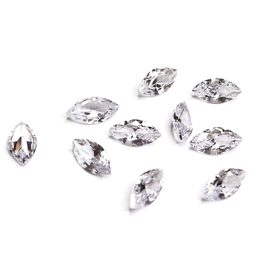 Фианиты Маркиз прозрачные Crystal 8х4 мм, 10 ШТУК