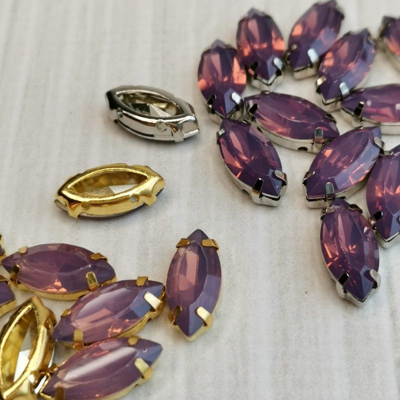 Стразы фиолетовый опал 7х15 мм, ШТУКА