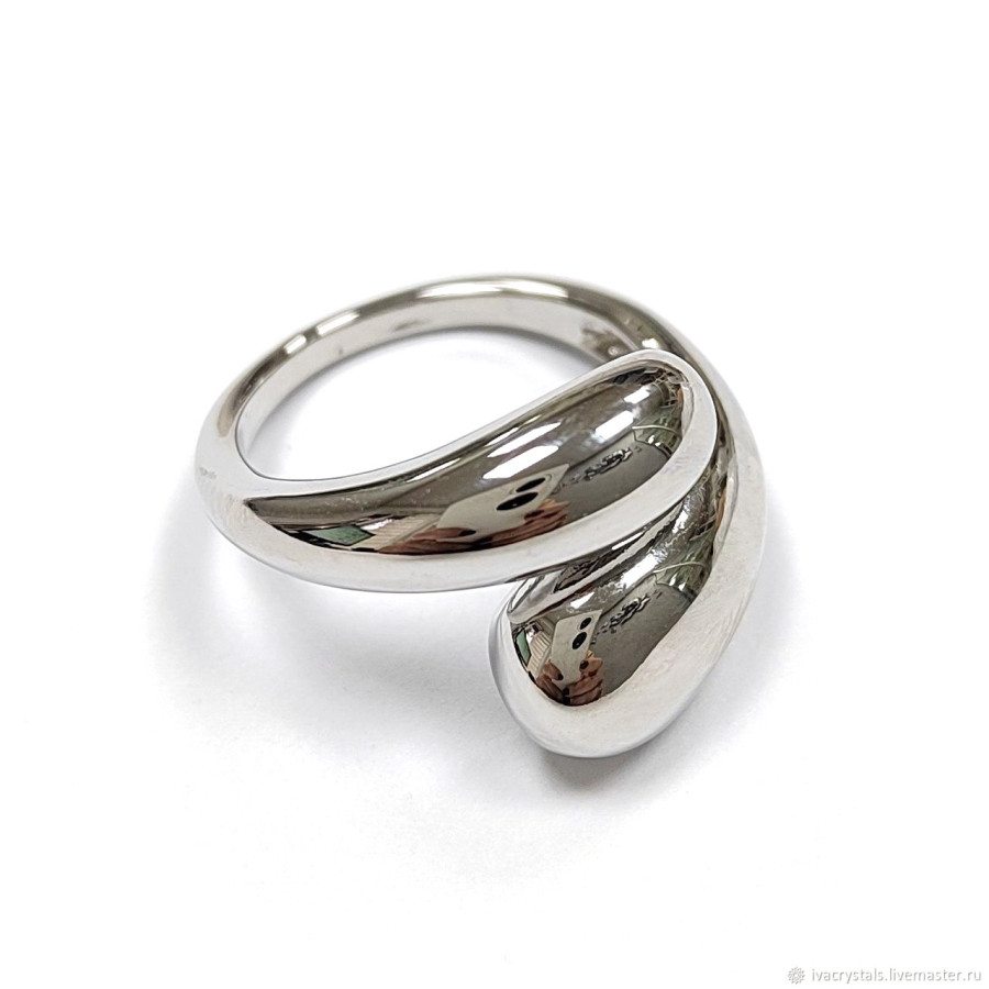 Кольцо 21х15 мм безразмерное Родий