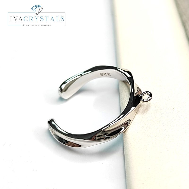 Кольцо-основа 21,5Х4 мм Витое с петлей для подвески