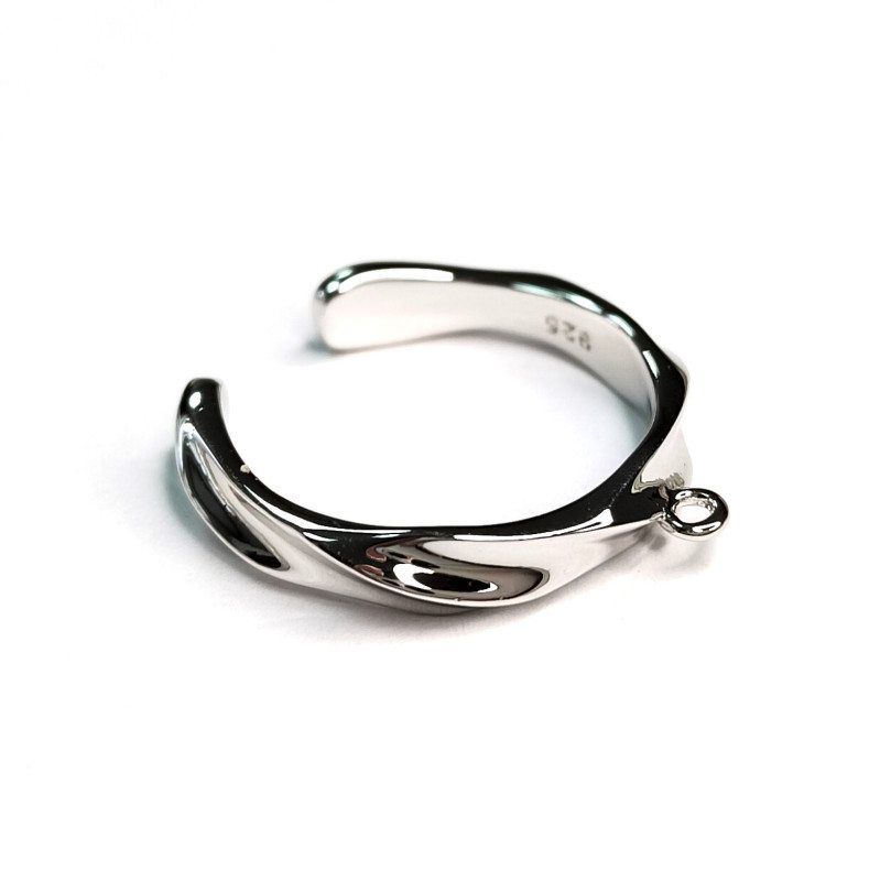 Кольцо-основа 21,5Х4 мм Витое с петлей для подвески