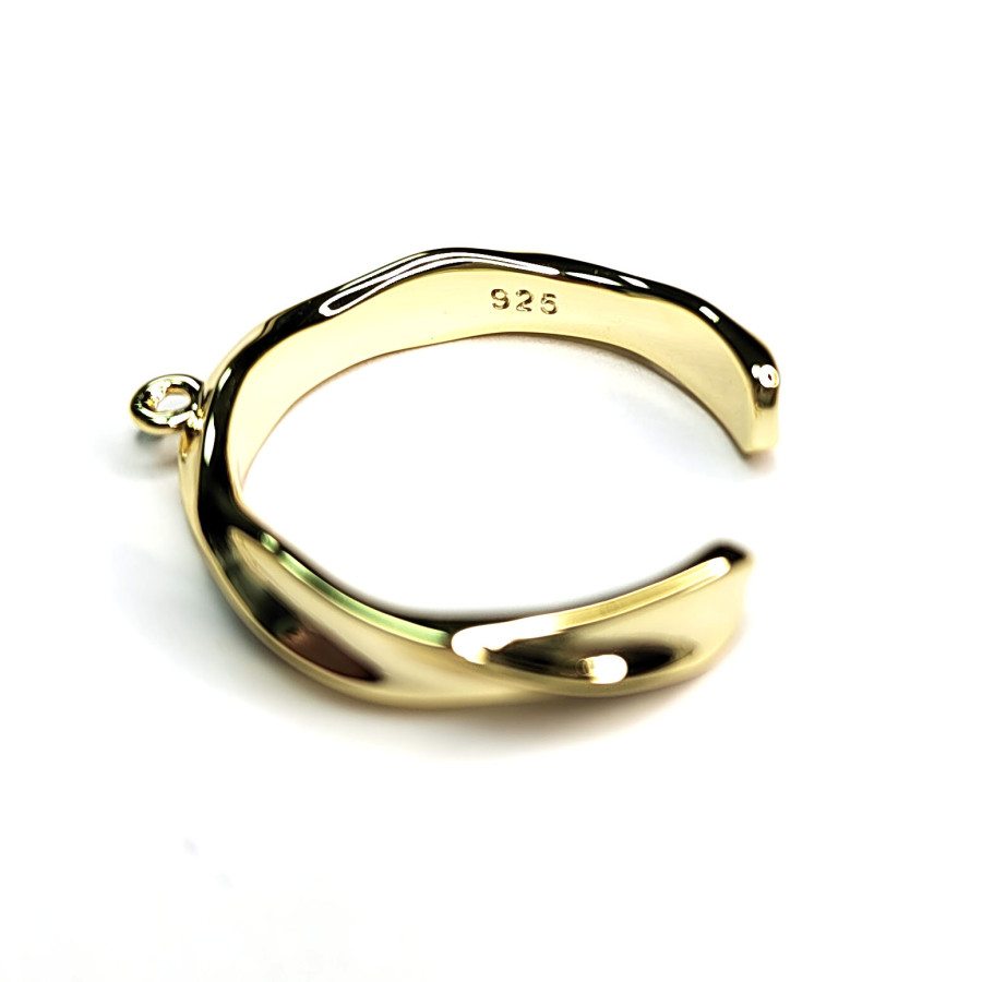 Кольцо-основа 21,5Х4 мм Витое с петлей для подвески