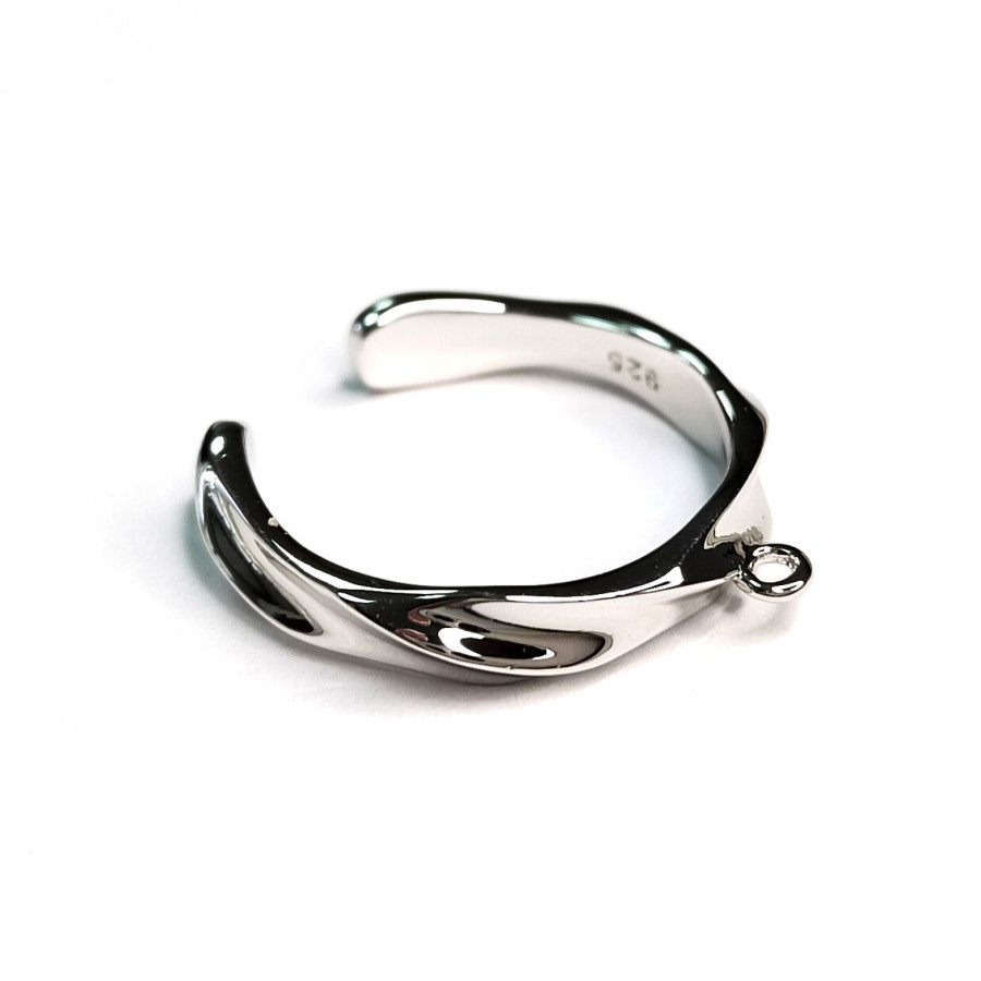 Кольцо-основа 21,5Х4 мм Витое с петлей для подвески