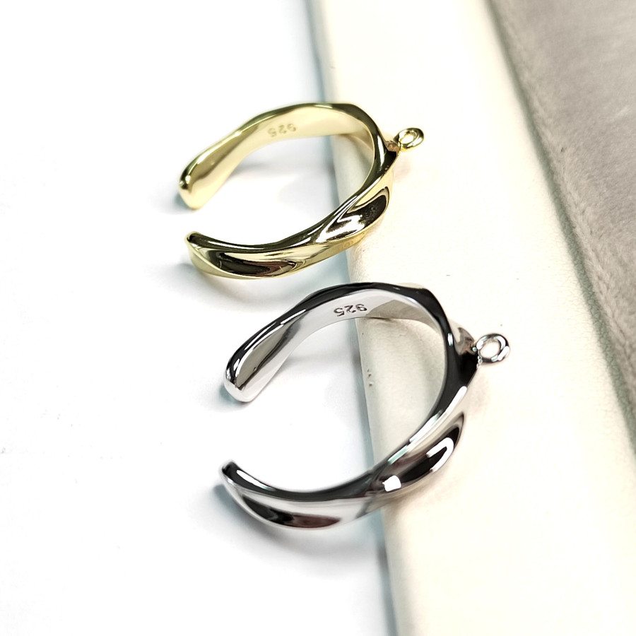 Кольцо-основа 21,5Х4 мм Витое с петлей для подвески