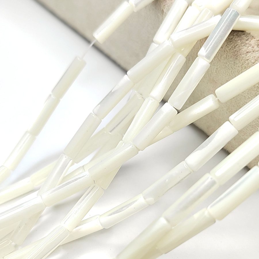 Перламутр натуральный Трубочки 13х4 мм, НИТЬ 40 см