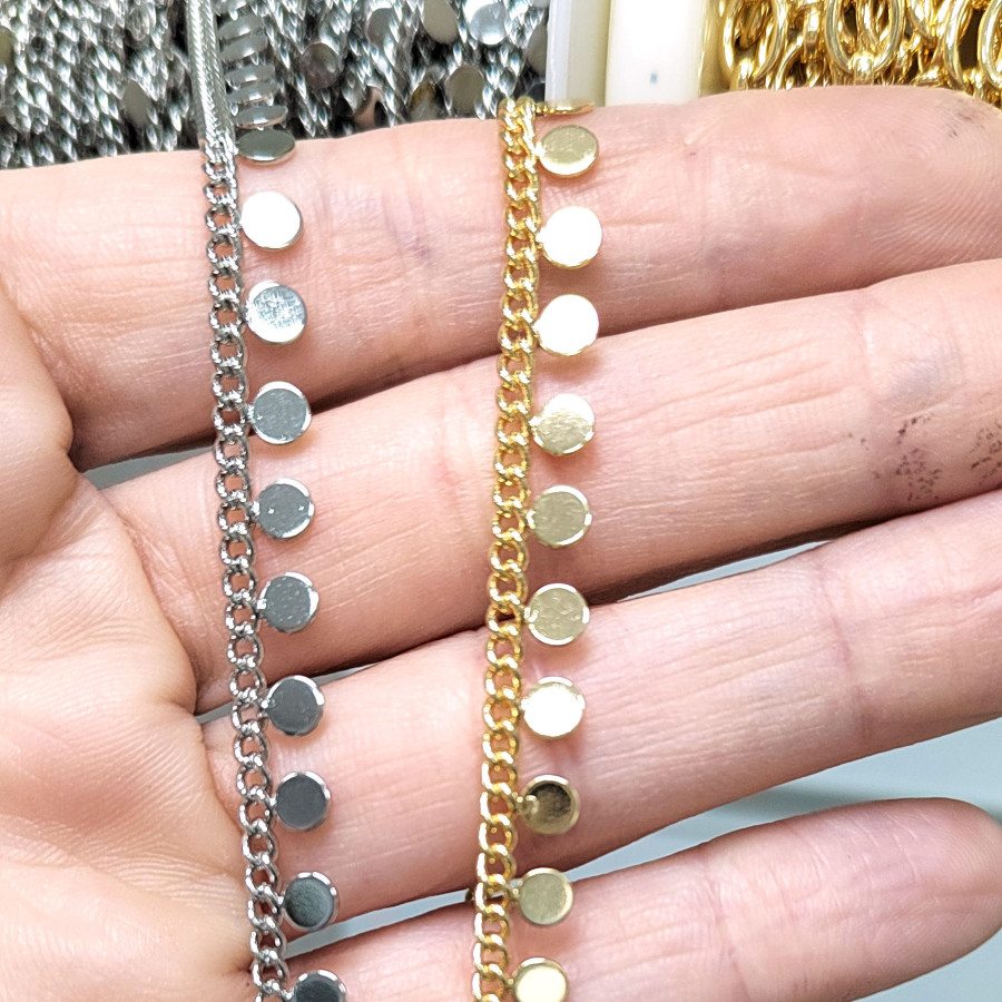 4 мм Цепочка с монетами, 20 см