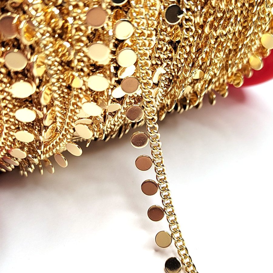 4 мм Цепочка с монетами, 20 см