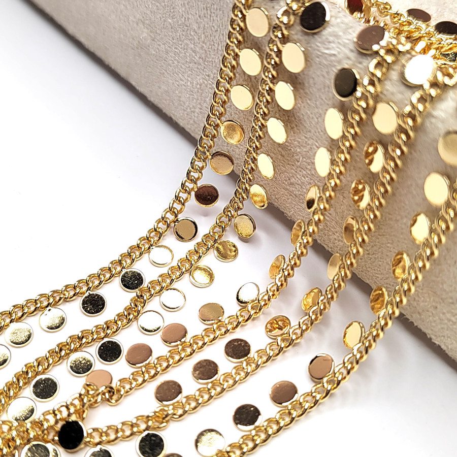 4 мм Цепочка с монетами, 20 см