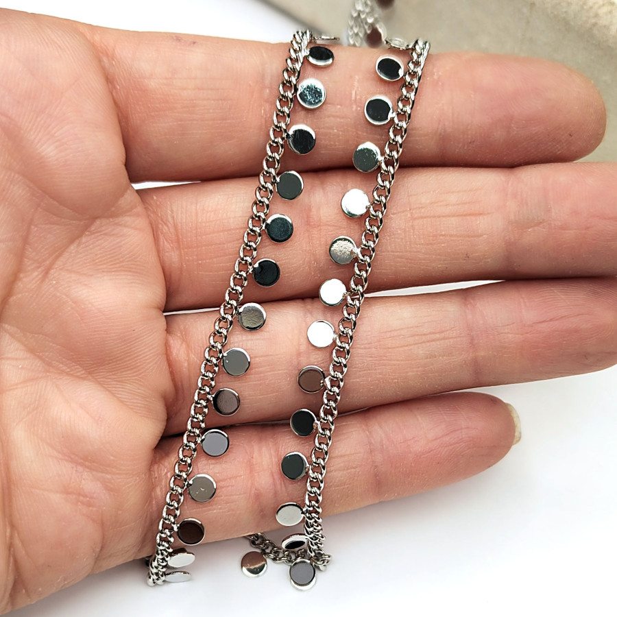 4 мм Цепочка с монетами, 20 см