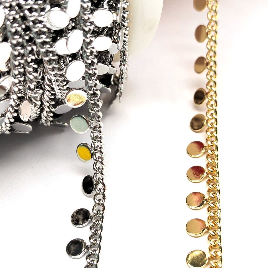 4 мм Цепочка с монетами, 20 см