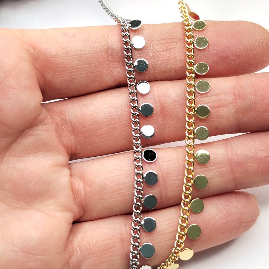 4 мм Цепочка с монетами, 20 см