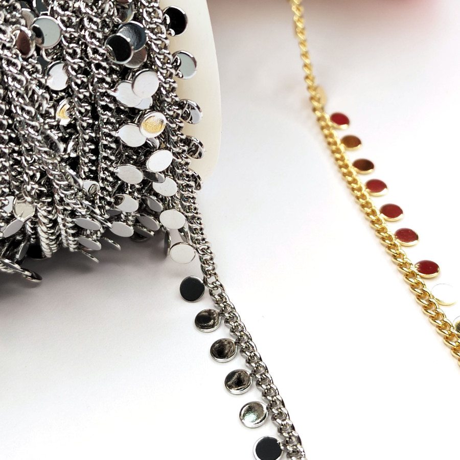 4 мм Цепочка с монетами, 20 см