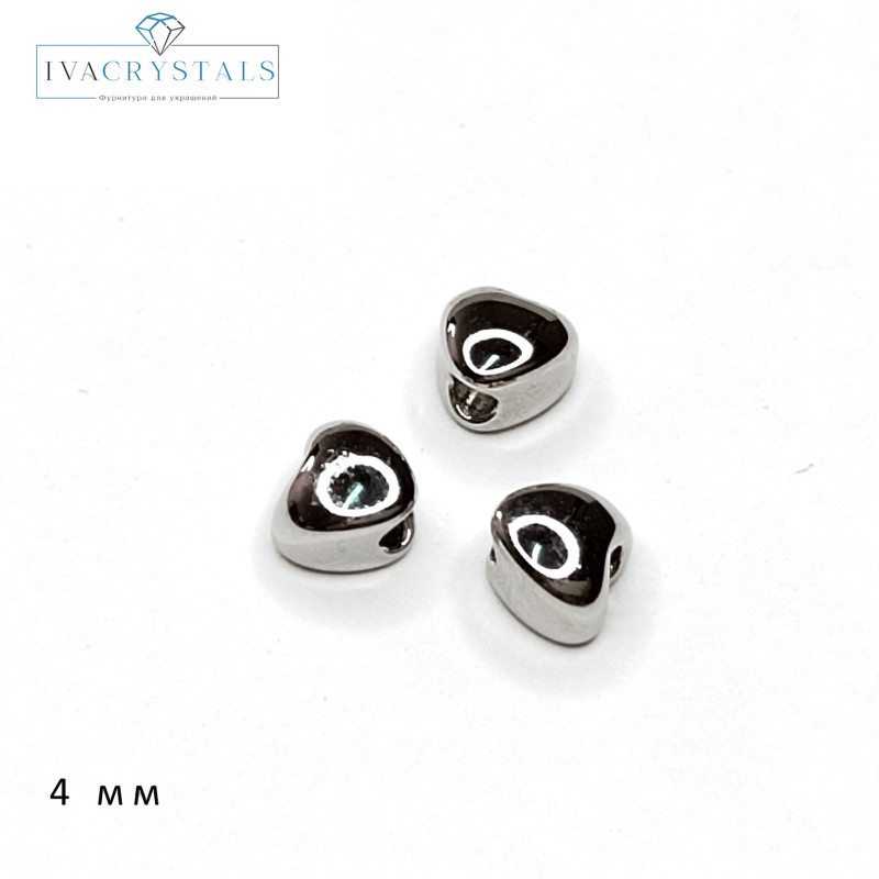 Сердце 4 мм Разделительная бусина, штука