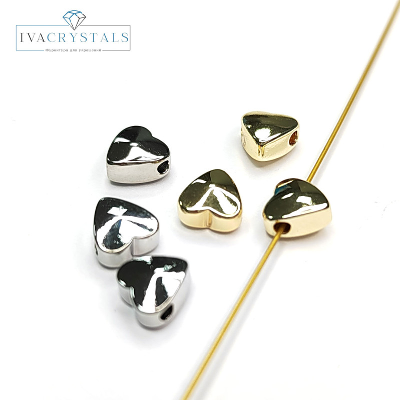 Сердце 6 мм Разделительная бусина