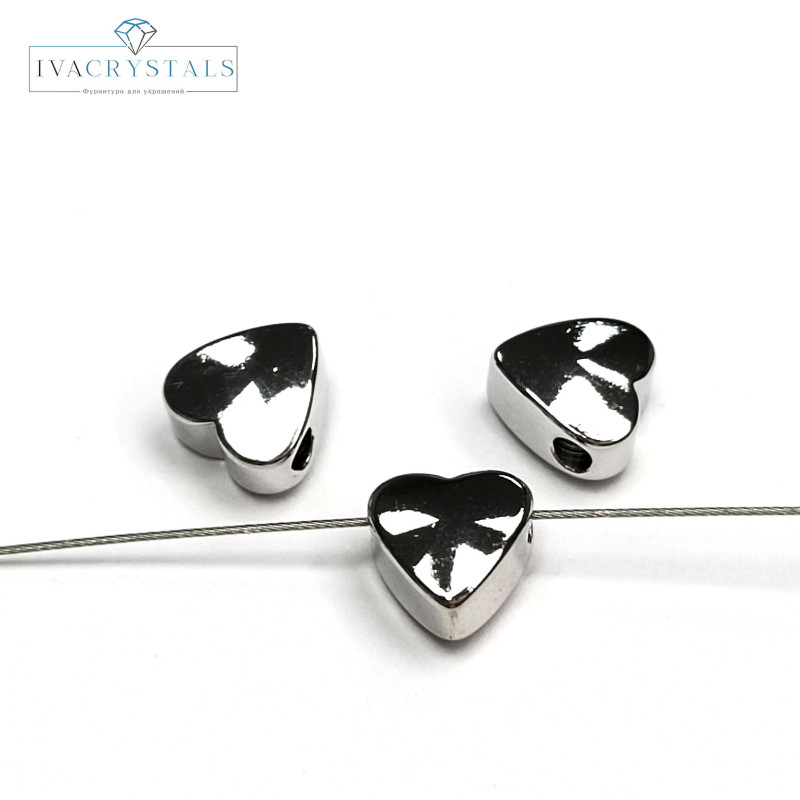 Сердце 6 мм Разделительная бусина