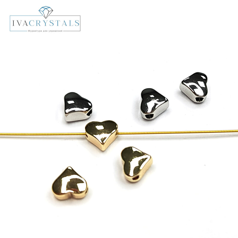 Сердце 6 мм, Разделительная бусина, ШТУКА