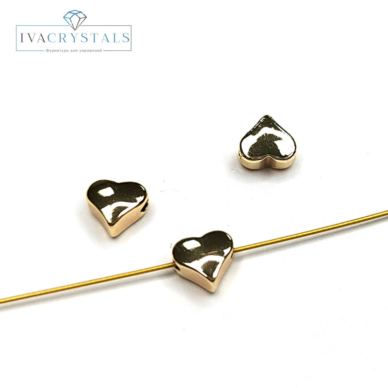 Сердце 6 мм, Разделительная бусина, ШТУКА