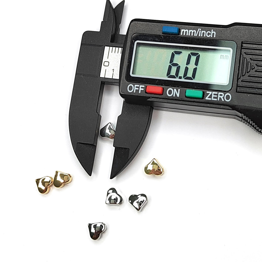 Сердце 6 мм, Разделительная бусина, ШТУКА