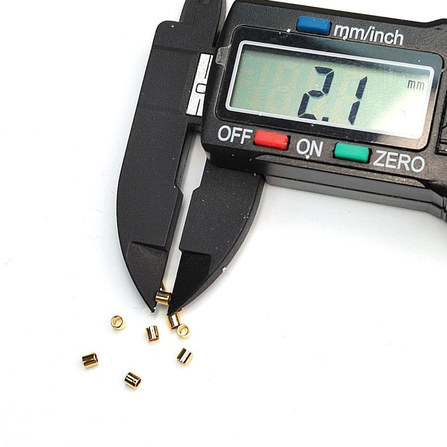 Кримп зажимной 2 мм, Южная Корея, покрытие Позолота, 10 ШТУК