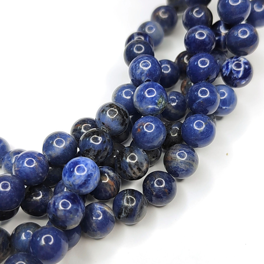 8,4 мм Содалит натуральный, бусины гладкий шар, НИТЬ 38-39 см