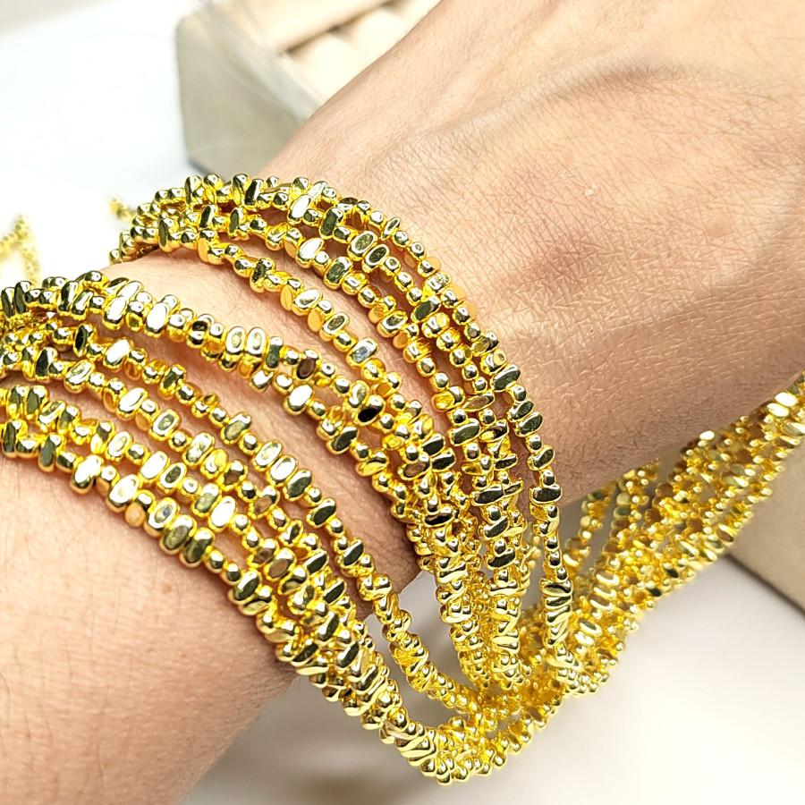 Гематит 4х2 мм прямоугольный, НИТЬ 40 см