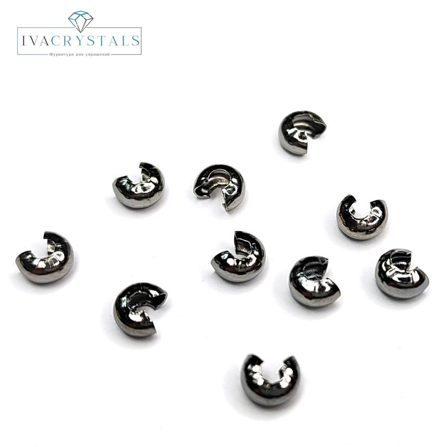 Укрывная маскировочная бусина 4 мм, 10 штук цвет Чёрный