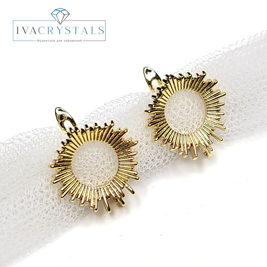Швензы Солнце 16 мм, пара покрытие Позолота