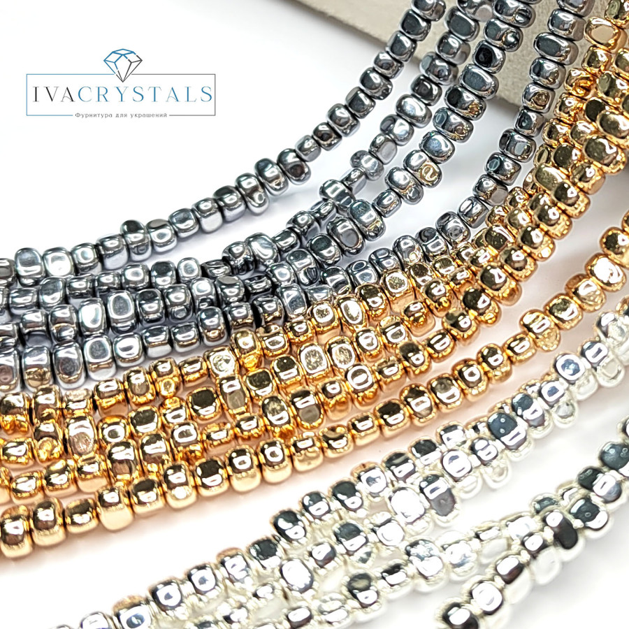 Гематит 5,3х3,5 мм, НИТЬ 40 см