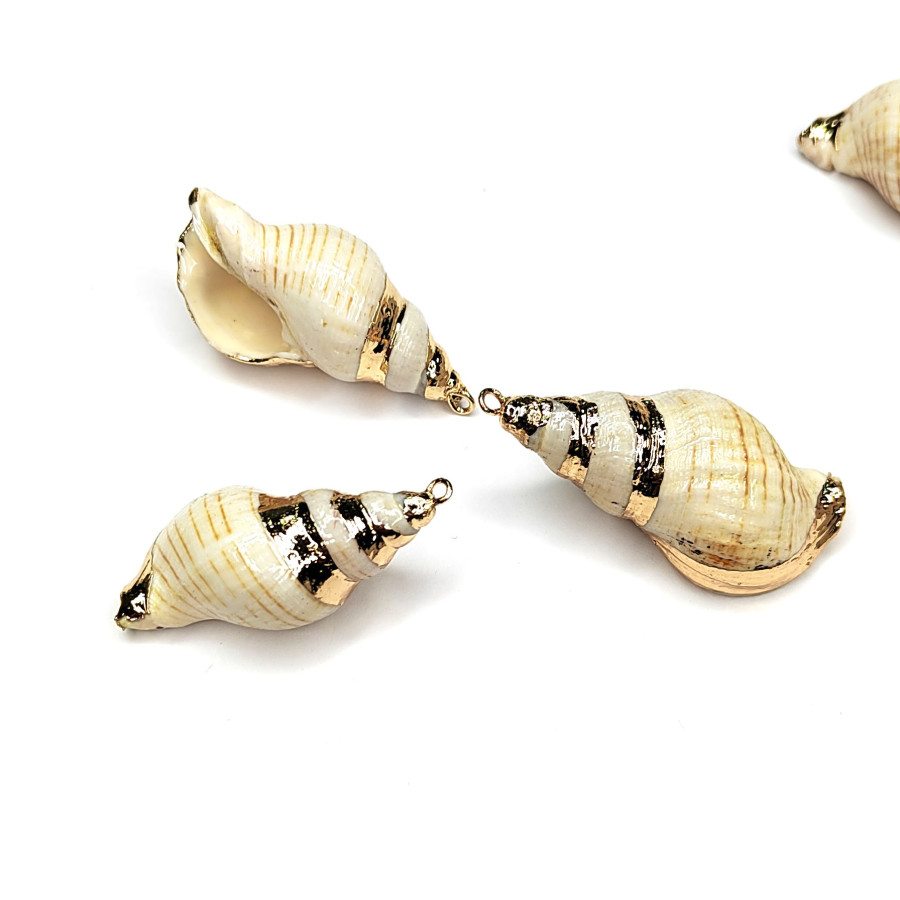 Крупная подвеска Ракушка 43х20 мм, покрытие Позолота, штука