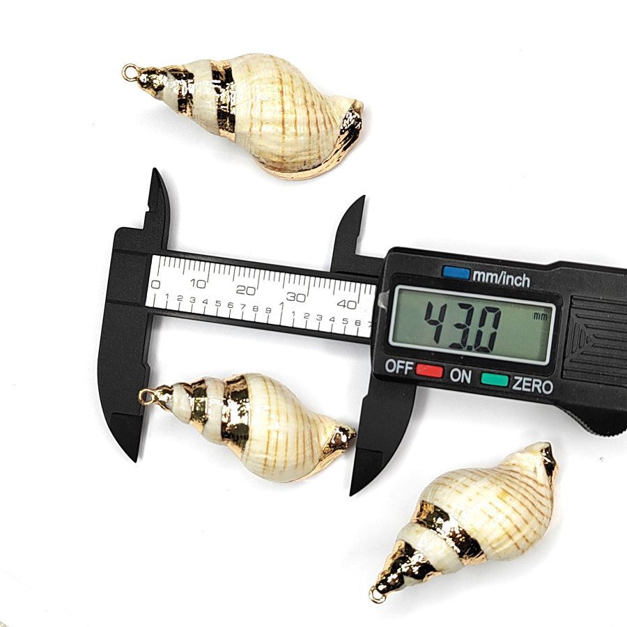 Крупная подвеска Ракушка 43х20 мм, покрытие Позолота, штука