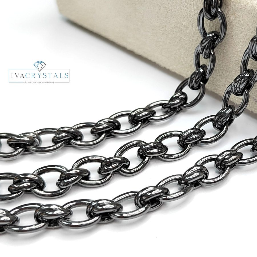 Цепь из звеньев 8,5 мм, 20 см Чёрный