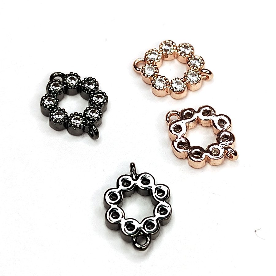 Коннектор с фианитами 12х9 мм, ШТУКА