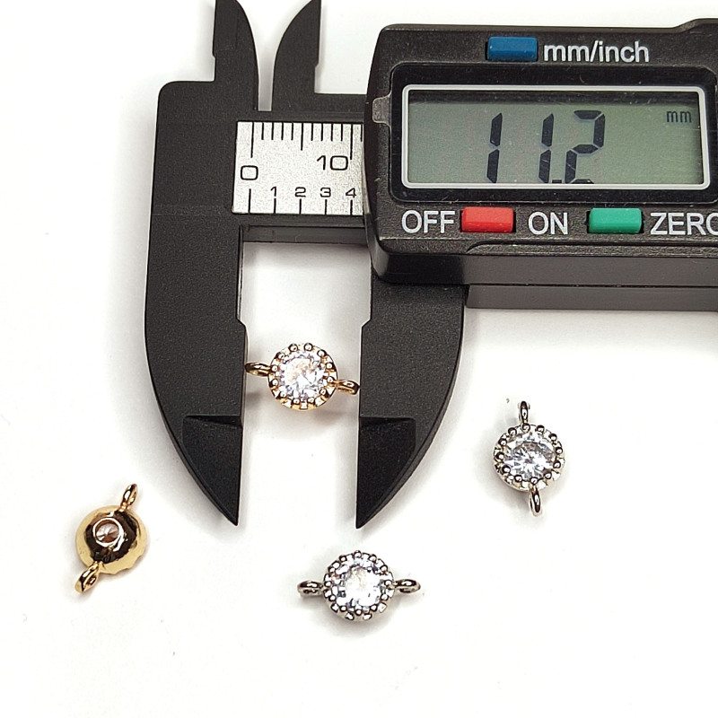 Коннектор с фианитом 11х6 мм, ШТУКА