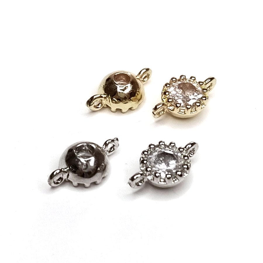 Коннектор с фианитом 11х6 мм, ШТУКА