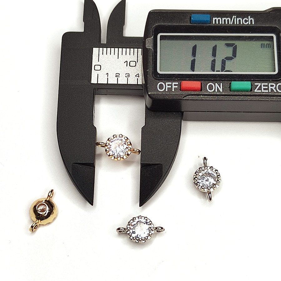 Коннектор с фианитом 11х6 мм, ШТУКА