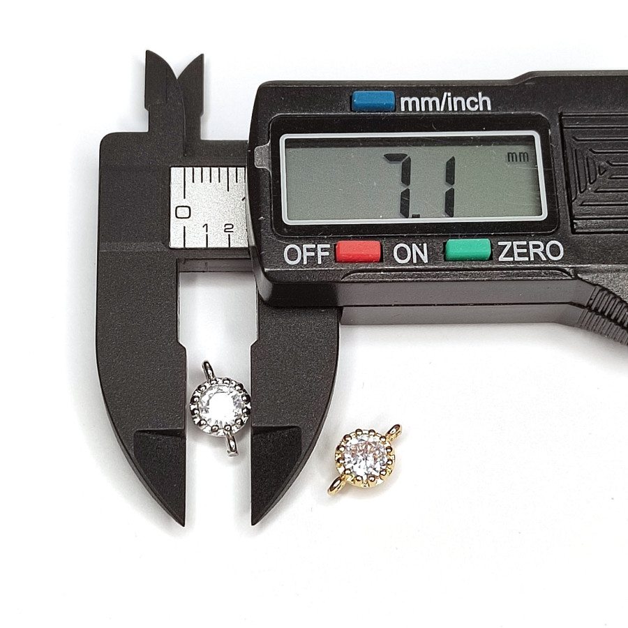 Коннектор с фианитом 11х6 мм, ШТУКА