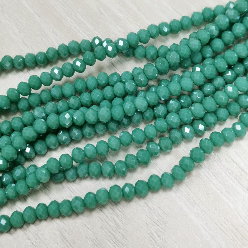 Рондели Зеленые (мятные) АВ 4х3 мм, нить