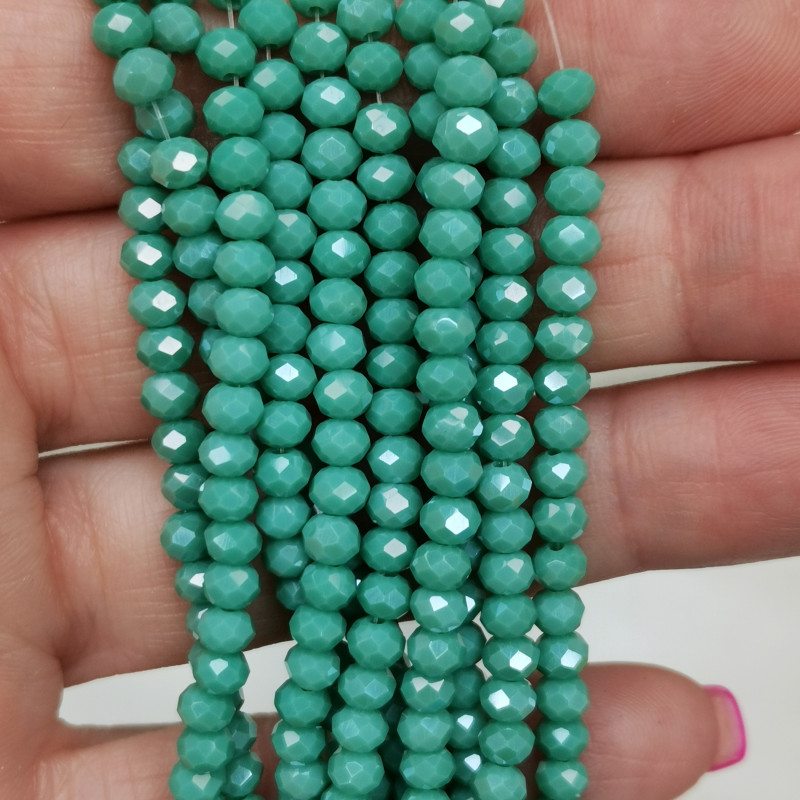 Рондели Зеленые (мятные) АВ 4х3 мм, нить