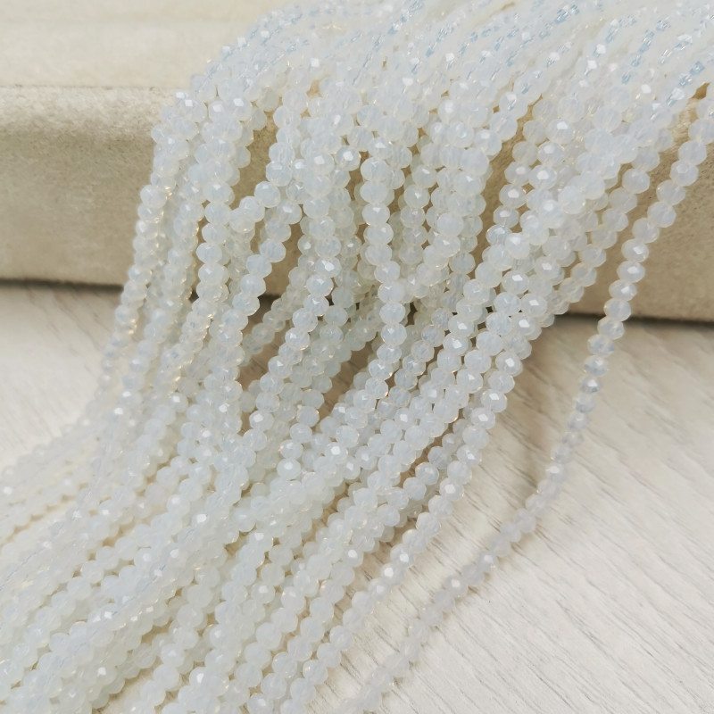 Рондели Лунный камень 3х2,5 мм, нить 38,5 см