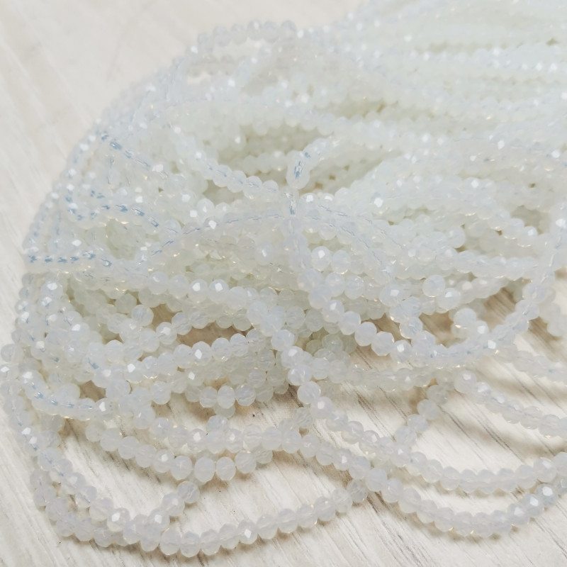 Рондели Лунный камень 3х2,5 мм, нить 38,5 см