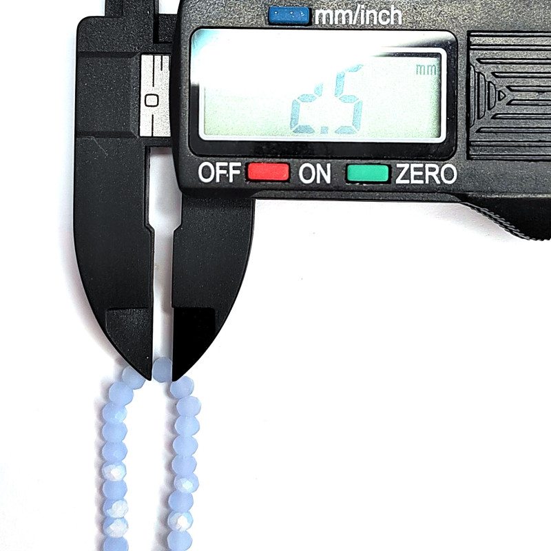 Рондели голубые 3х2,5 мм, бусины стеклянные, НИТЬ 34 см