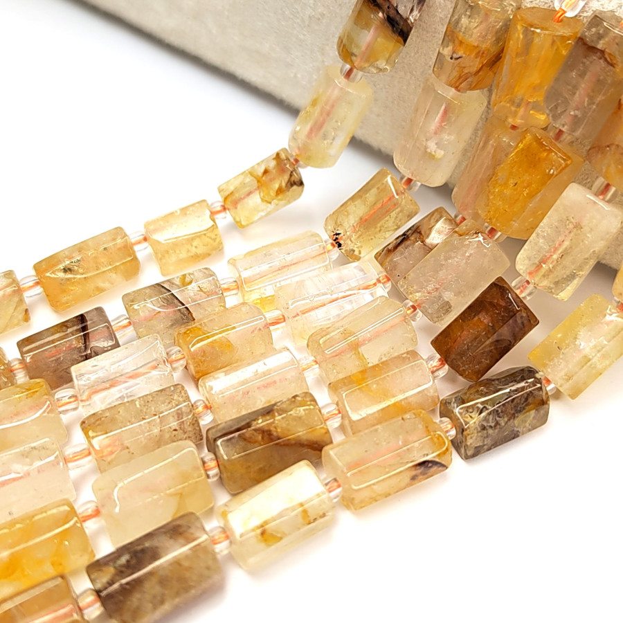 Цитрин натуральный 12х8 мм Столбик, НИТЬ