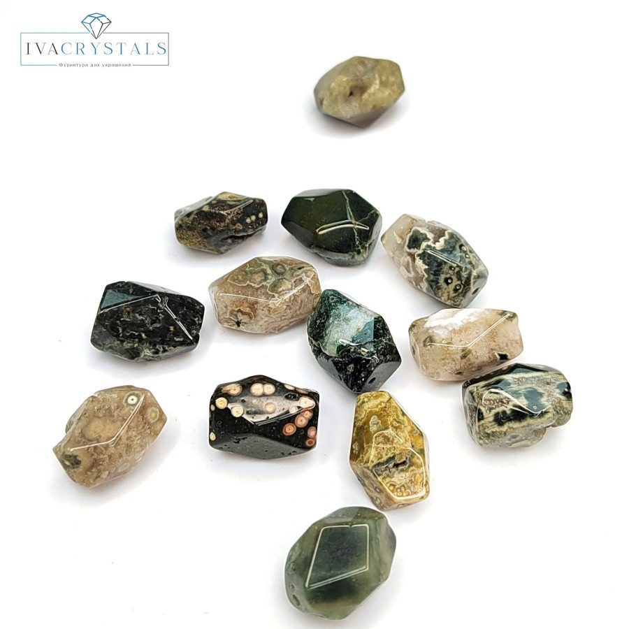 Моховой агат натуральный 12х17 мм, штука