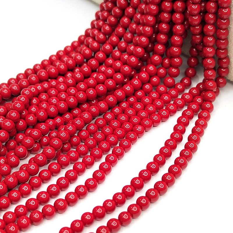 4,5 мм Коралл красный прессованный камень, НИТЬ 40 см