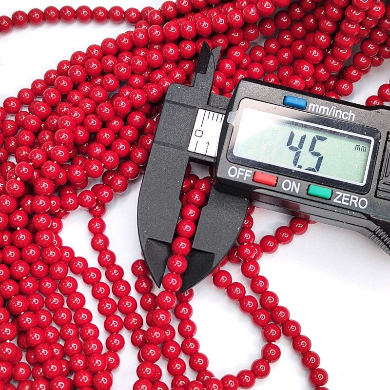 4,5 мм Коралл красный прессованный камень, НИТЬ 40 см