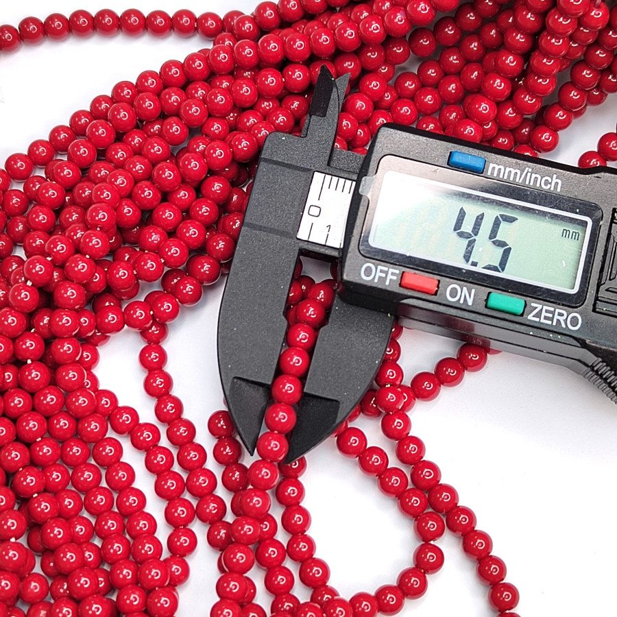 4,5 мм Коралл красный прессованный камень, НИТЬ 40 см